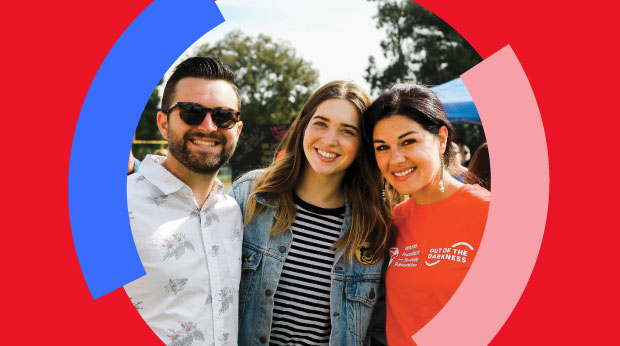 Three participants of the Out of the Darkness Walk