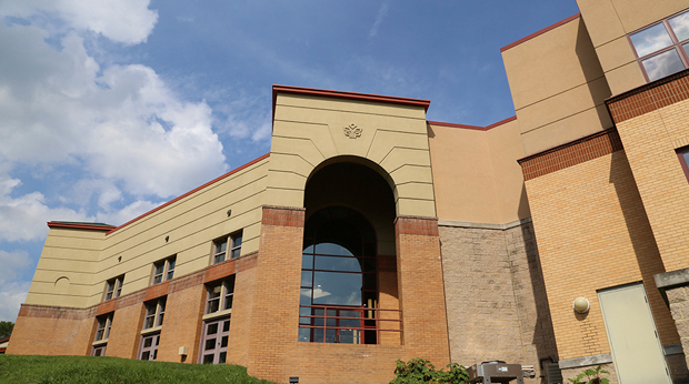 Outside exterior view of College Center Square