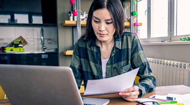 Student at table on laptop