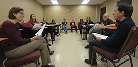 Graduate students in classroom