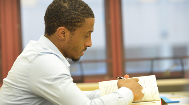 Accounting student in classroom