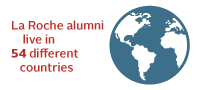 La Roche alumni live in 54 different countries.