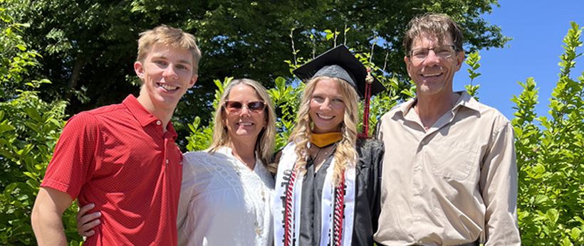The Hughes family poses for a picture at La Roche University’s 59th commencement.