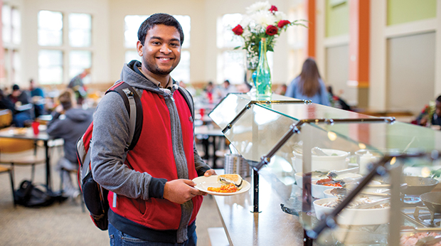 Student in Dining Hall